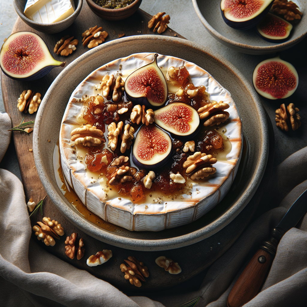Baked Brie with Fig Jam and Walnuts