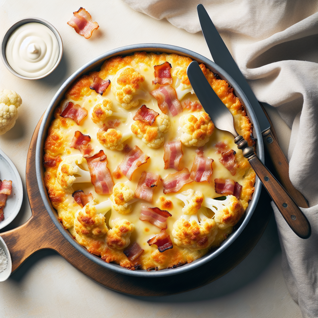 Cheesy Cauliflower Bake with Bacon