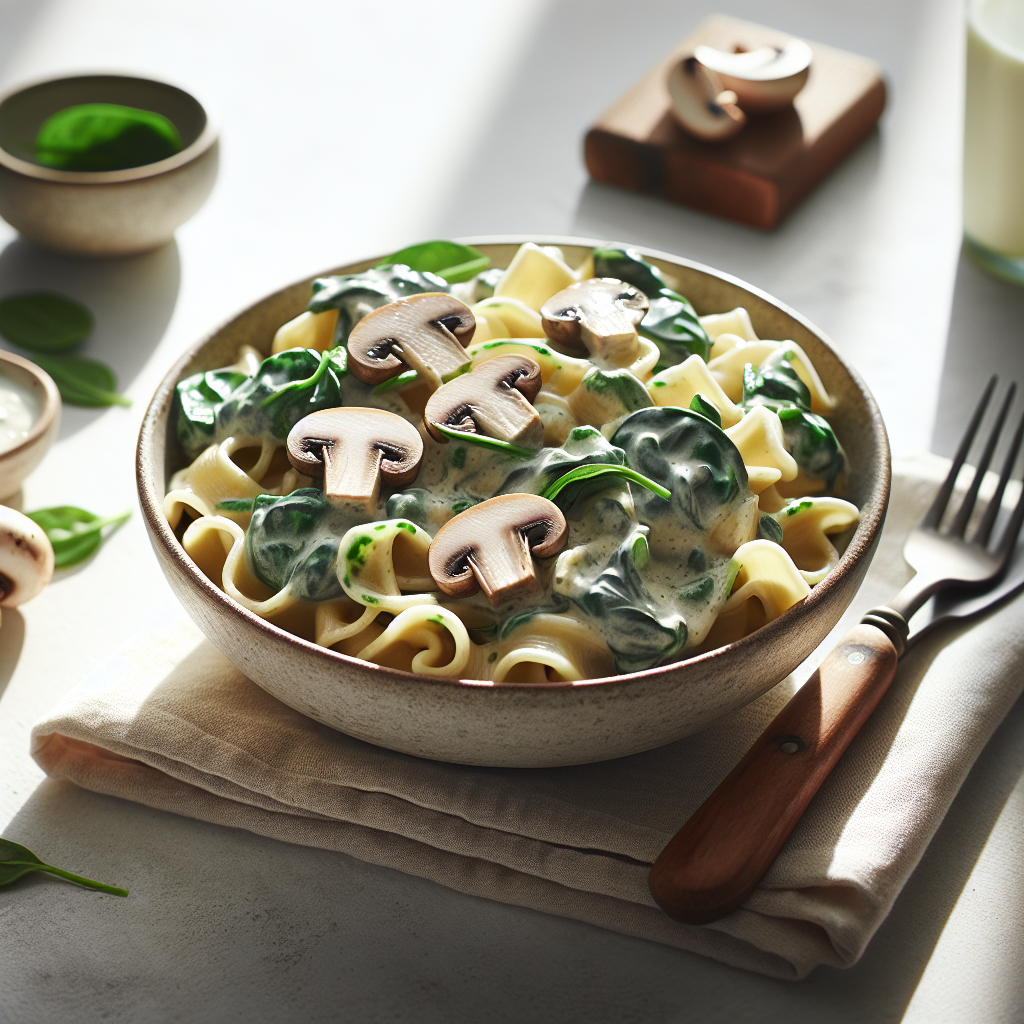 Creamy Mushroom and Spinach Pasta