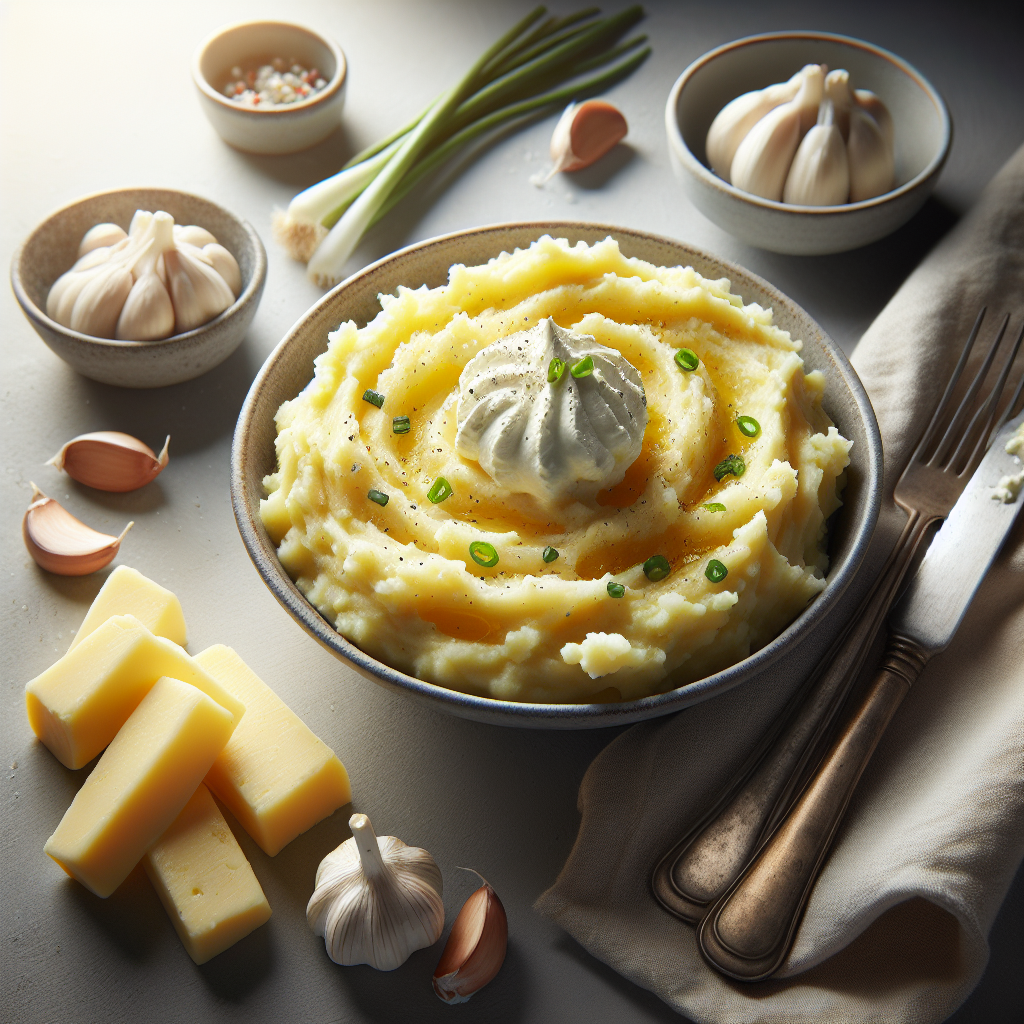 Garlic Mashed Potatoes with Cream Cheese