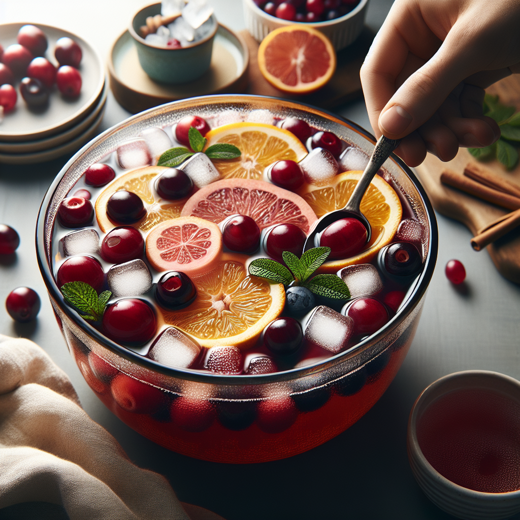 Holiday Punch with Cranberries and Citrus