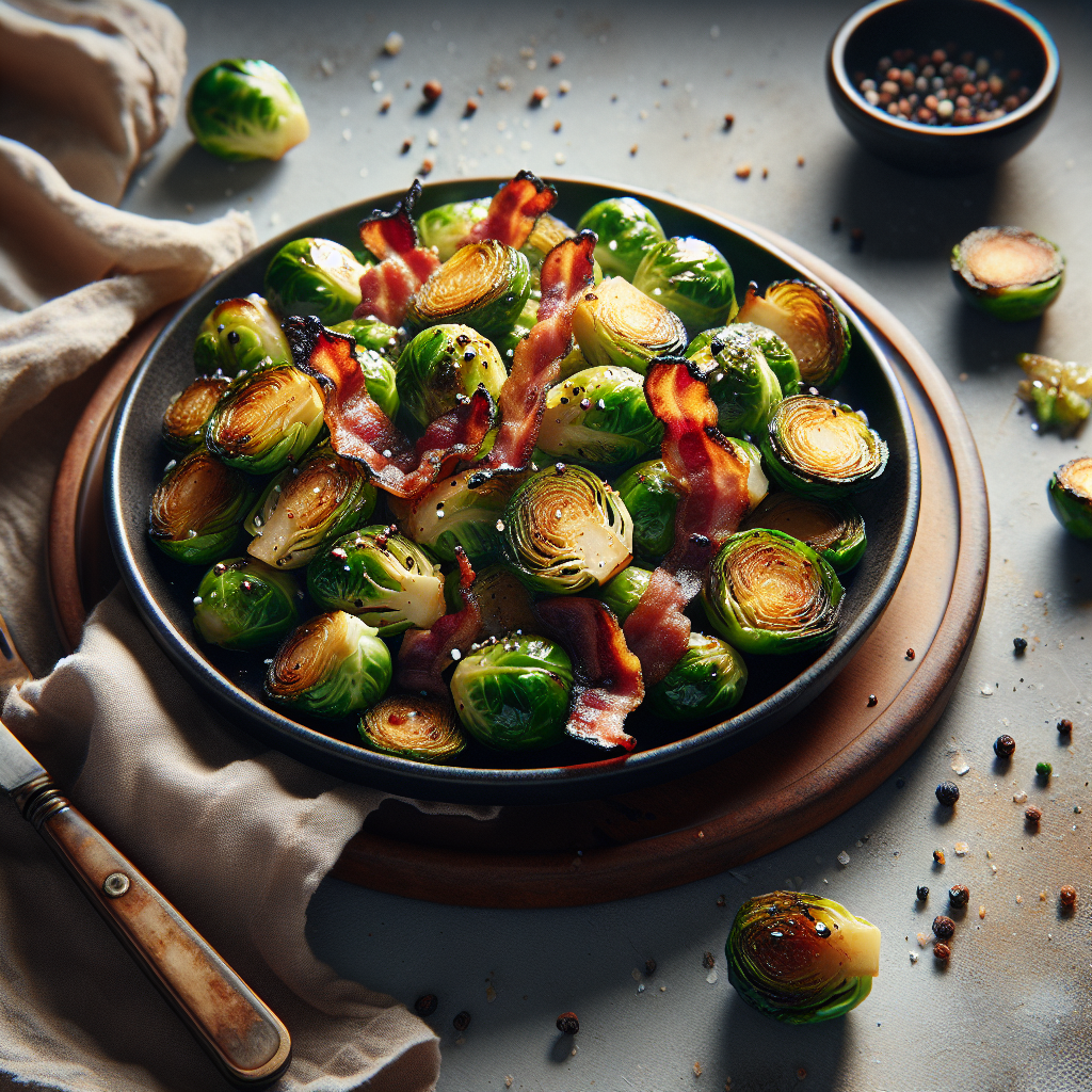 Roasted Brussels Sprouts with Bacon and Balsamic