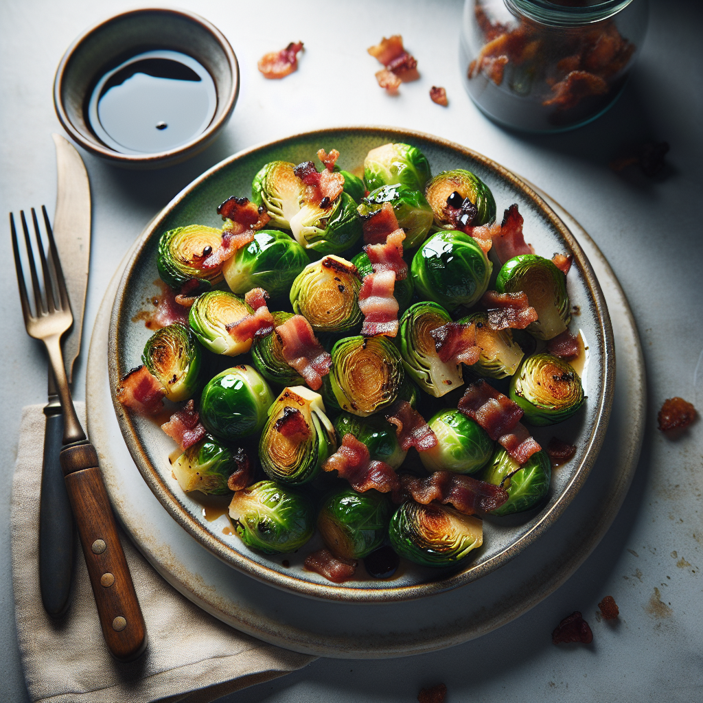 Roasted Brussels Sprouts with Bacon and Balsamic