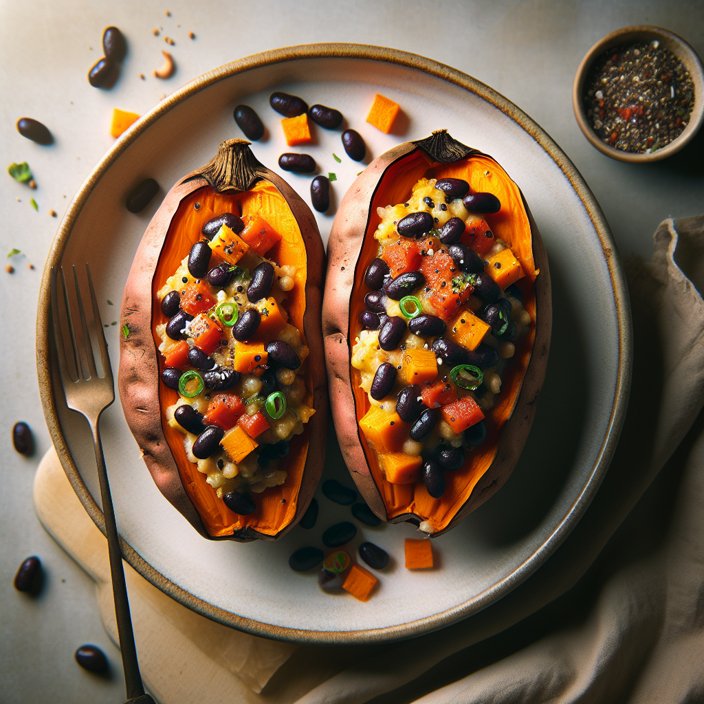 Stuffed Sweet Potatoes with Black Beans