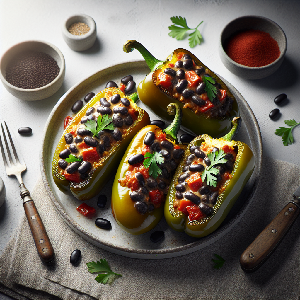 Vegetarian Stuffed Peppers with Black Beans